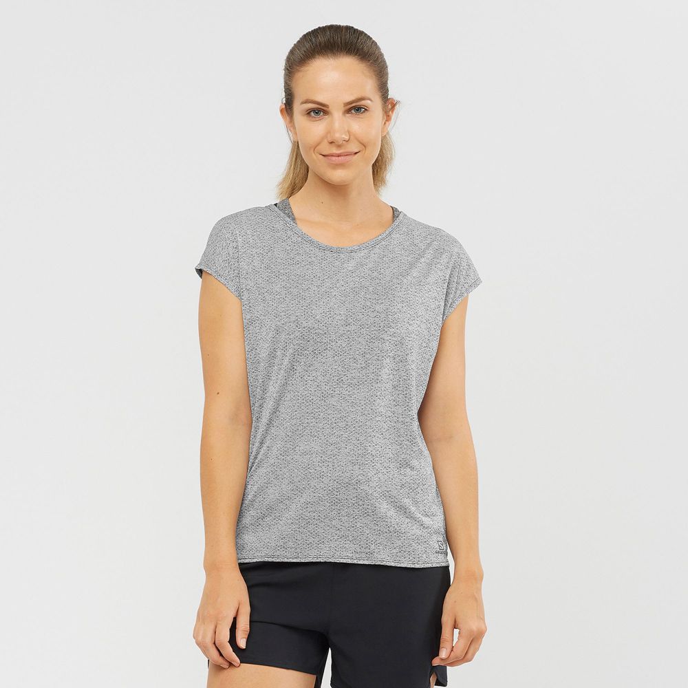 SALOMON XA SLEEVE TECH W Philippines - Women's Tee Shirts - Grey | 584307-VCM